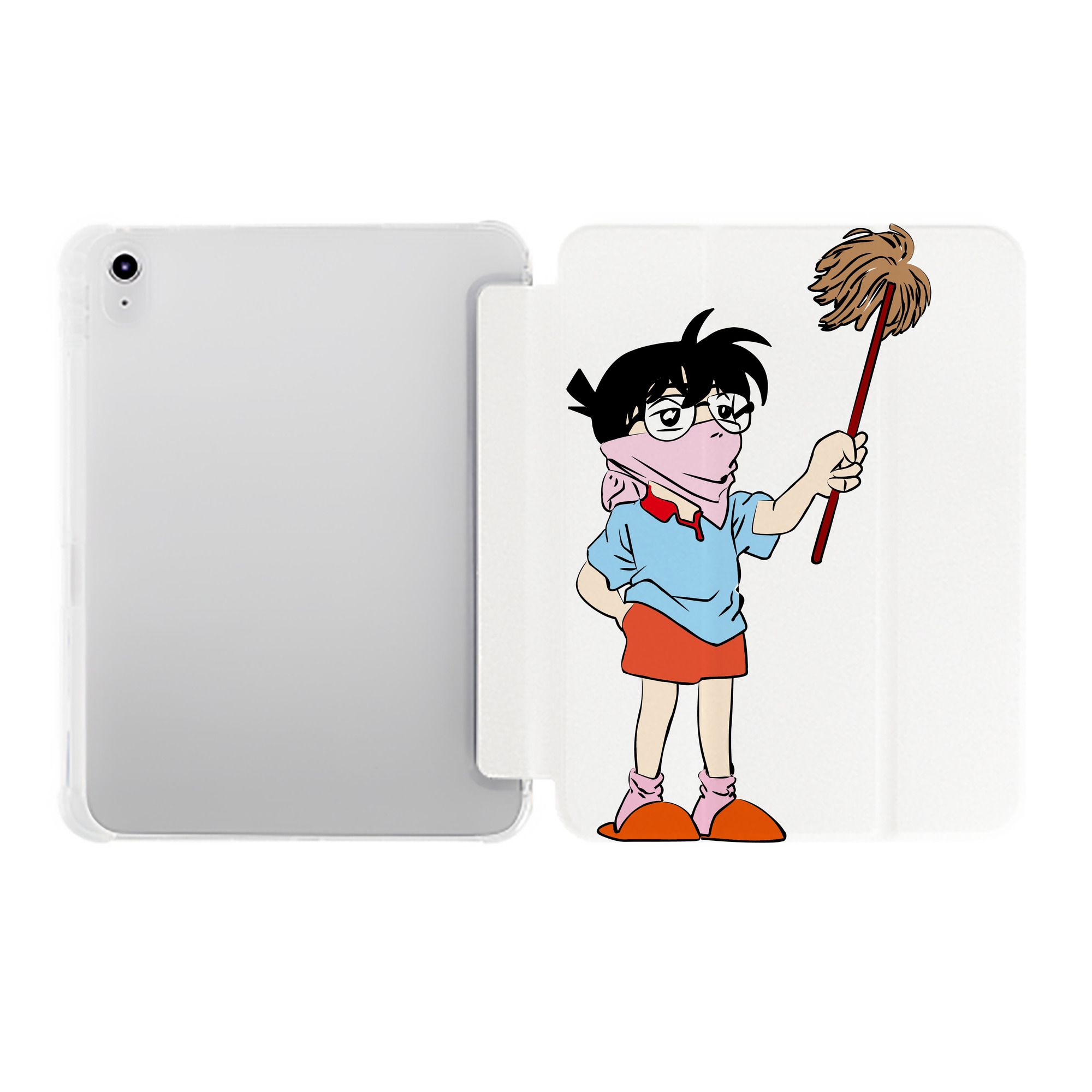 （画像用） 名探偵コナン 江戸川 コナン Detective Conan Conan Edogawa IPad ケース ペン収納付き 三つ折りスタンド PUレザー×シリコン 対応機種9.5/10.5/10.9インチ